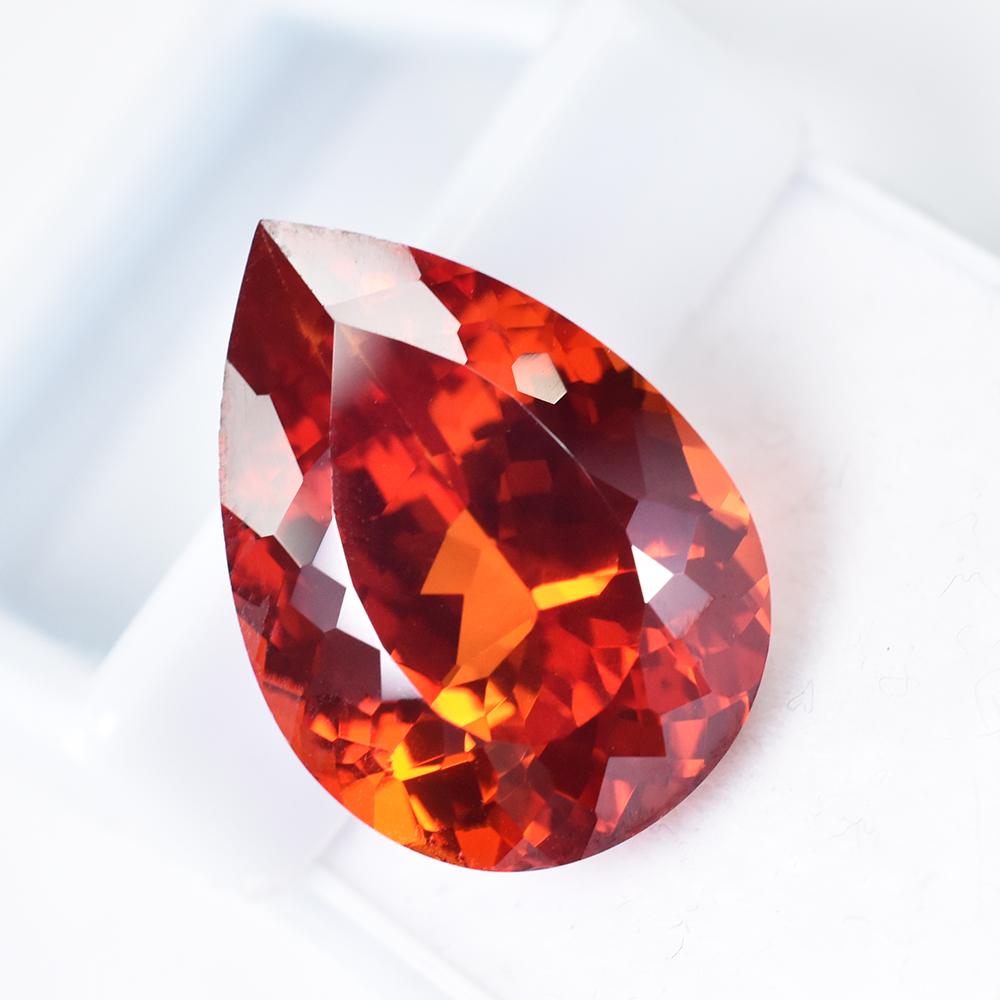 Natural Orange Sapphire Loose Gemstone 10 ct Pear Shape September Birthstone for Gem Collections