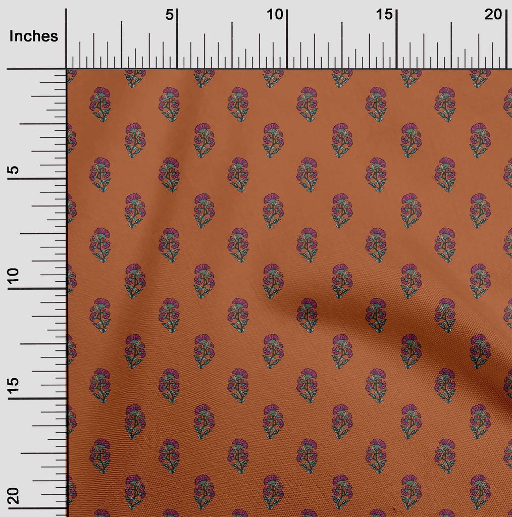 oneOone Cotton Flex Gray Fabric Floral Block Craft Project Decor Fabric Printed By The Yard 40 Inches
