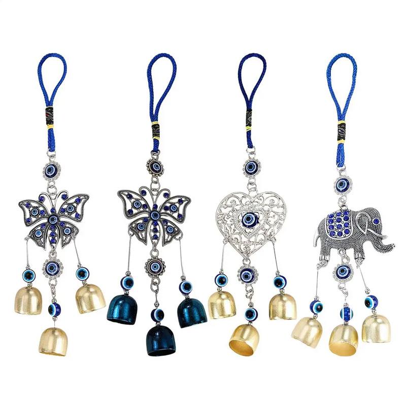 1PC blue tassel hanging decorative pendant wall mounted decorative wind chime car pendant