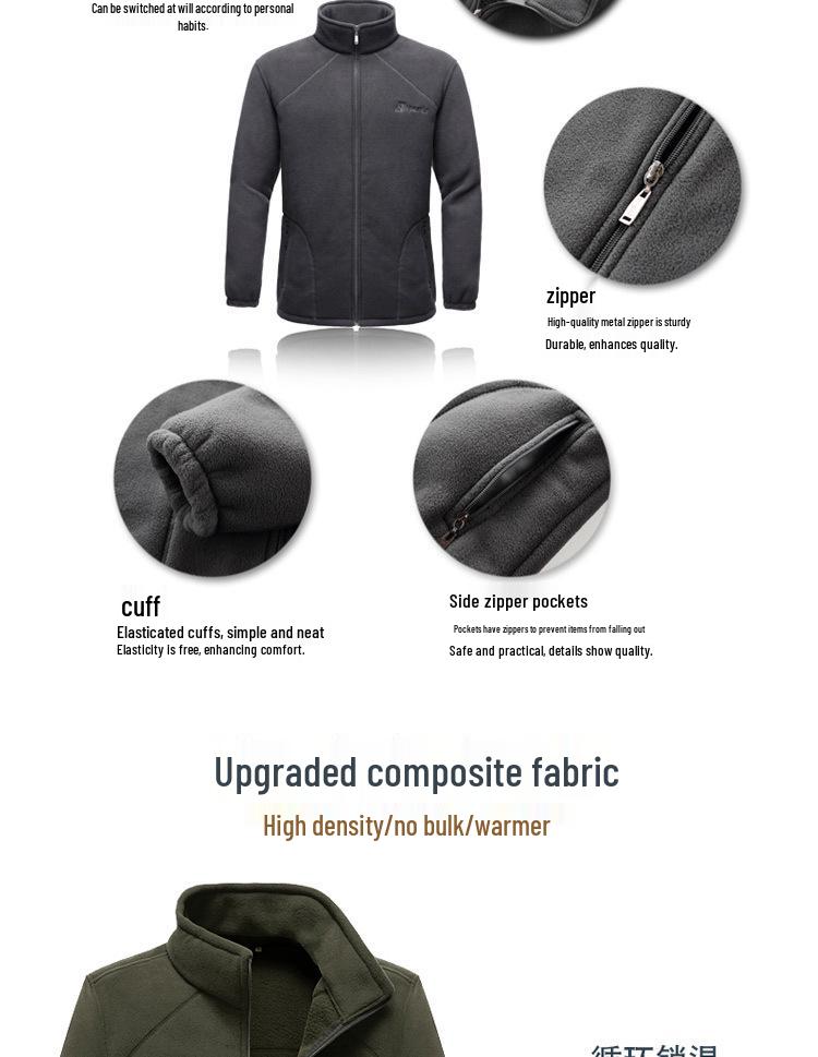 Men's Plus Size Fleece Jacket: Casual and Loose, Perfect for Autumn and Winter. Ideal for Middle-Aged and Elderly.
