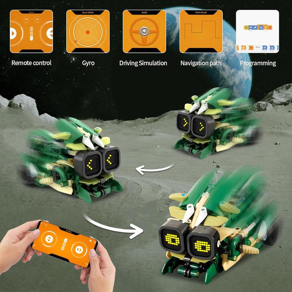 STEM Building Toys for Kids 6-14, Remote & APP Controlled 3in1 STEM Robot Building Kit for Kids with Music Spray, 513 Pcs Building Blocks Set