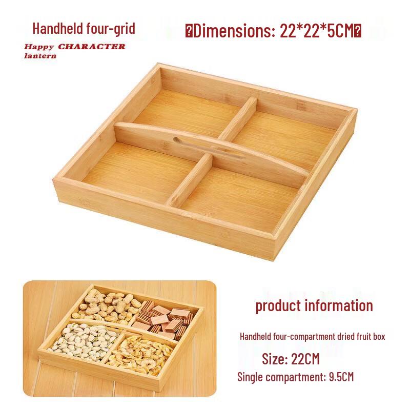 Chinese Style Wooden Compartment Serving Tray
