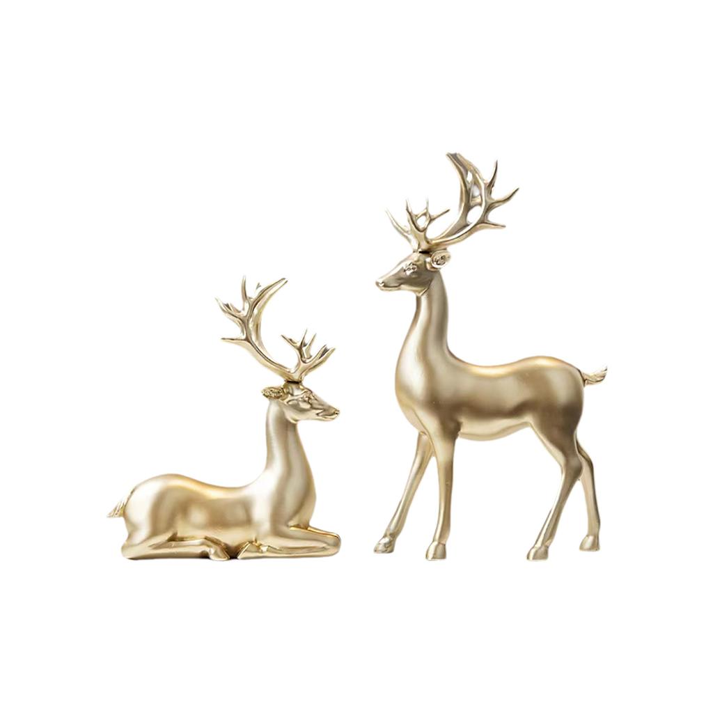 Weihnachts-Tischdekoration Rentierfiguren mit langem Geweih und Füßen Hirsch Tierfigur Heimdekorationen Geschenk
