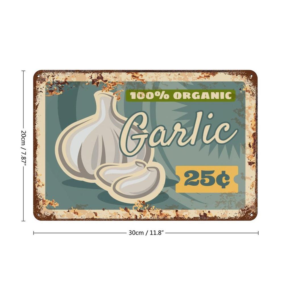 1-Pack Retro Rusty Decor Metal Plaque, 20×30cm and 30×40cm, Wall Hanging for Kitchen, Study or Living Room