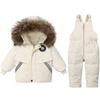 Real Fur Collar Baby Down Jacket Boy Suit Baby Toddler Two-piece Suit 1-3 Years Old Stylish Thickened Coat