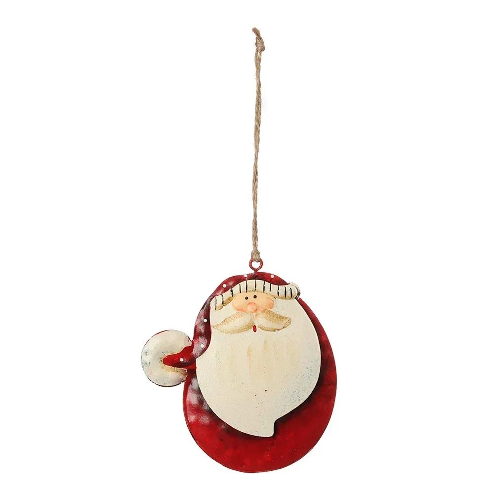 Retro Metal Festival Supply Xmas Tree Embellishment Cartoon Angel Christmas Decorations Santa Claus Hanging Pendants
