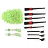 11PCS Car Cleaning Detailing Brush Set Interior Exterior Plastic for Wheels Windshield Wipers Window GlassGreen