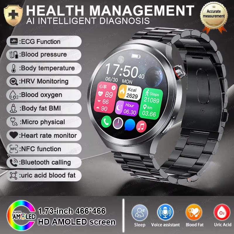 2025 Nový Health Trackr Kyselina močová Krevní lipidy Chytré hodinky Krevní tlak EKG+PPG Hodinky Analýza těla Chytré hodinky Muži Detekce emocí