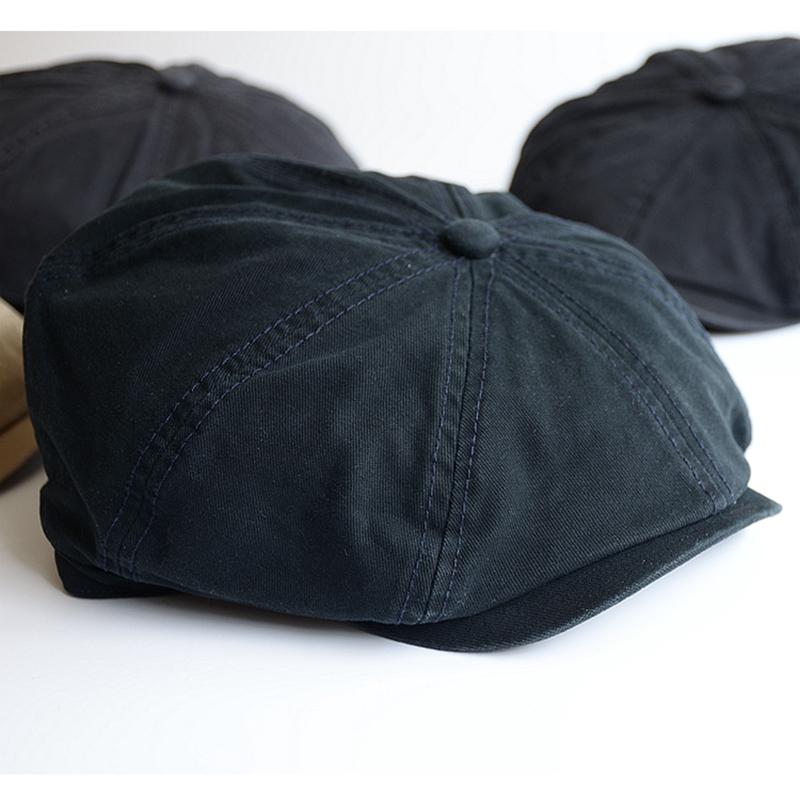Men Big Head Newsboy Cap Peaky Hat Vintage Casual Cotton Cap Solid Berets England Visor Big Gatsby Flat Hat Detective Hats