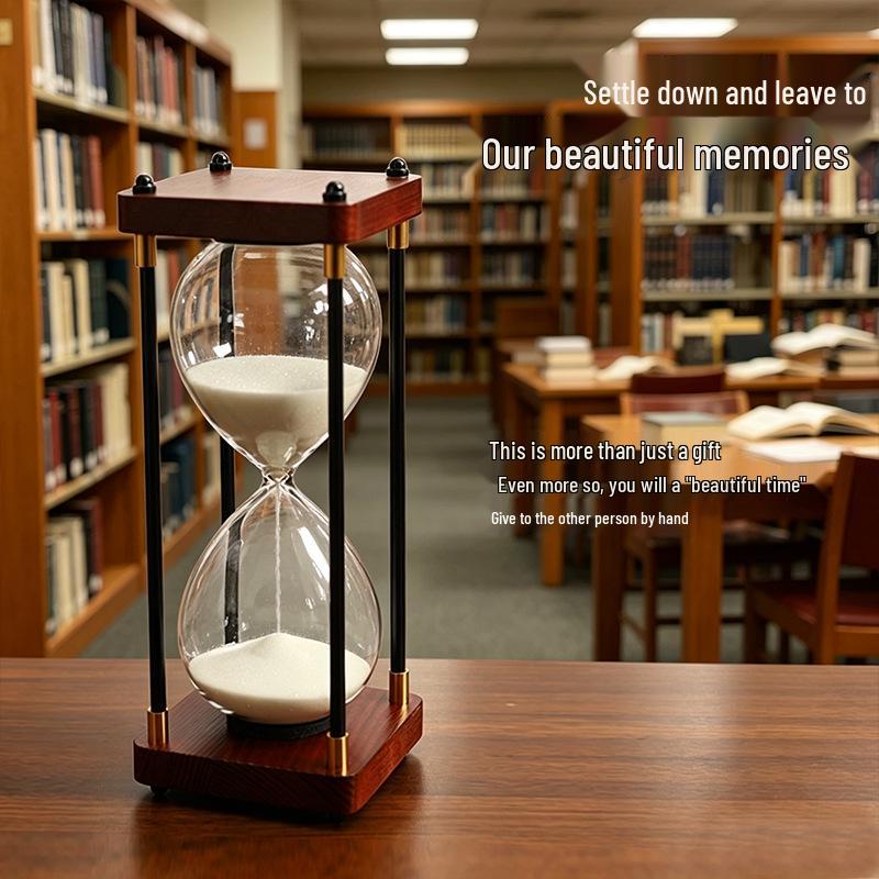 Retro Glass Hourglass Timer - 30 or 60 Minutes Desktop Ornament, Perfect for Graduation Gifts