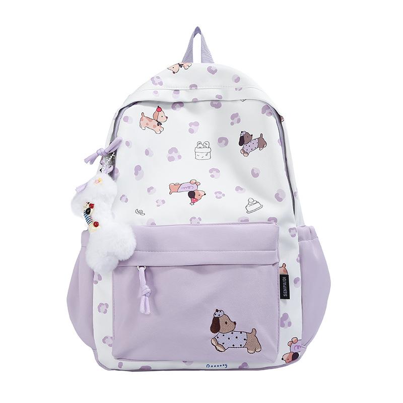 Schoolbag Korean new backpack female ins wind large capacity lightweight student schoolbag high value versatile contrasting color backpack