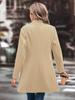 Europäischer und amerikanischer Damen Wollmantel mit Revers in Unifarben - Herbst-/Wintermode
