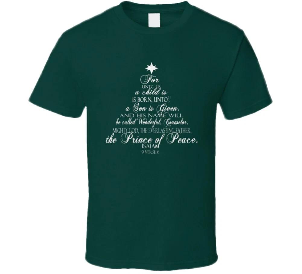 

For Unto Us A Child Is Born Christmas Bible Verse Christian Gift T Shirt 3XL