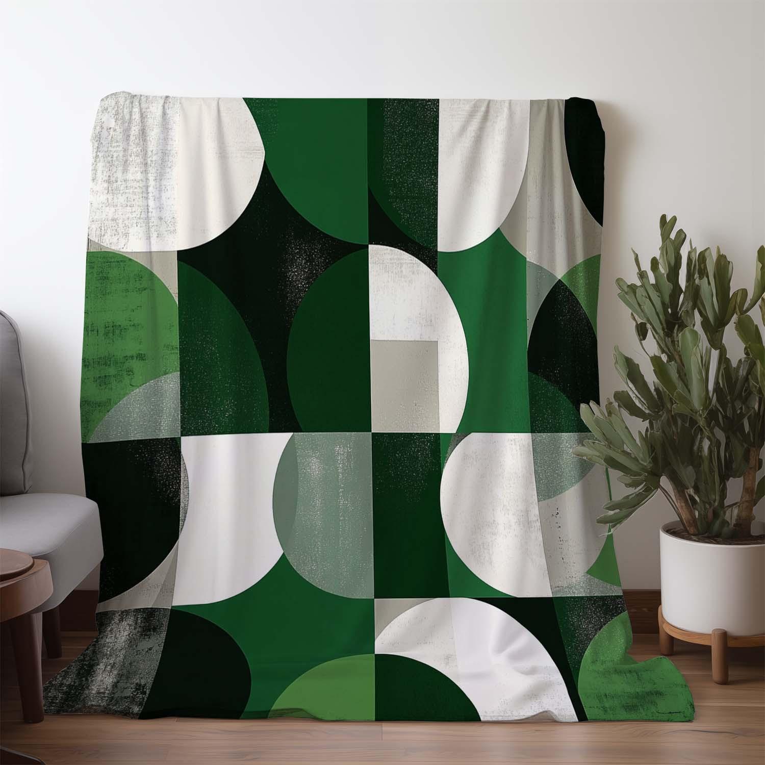 

1pc Sdoo Flannel Blanket, Creative Geometric Print, Warm Comfortable Soft Throw, for Sofa, Bed, Car, Office, Camping, Travel, 130x150cm