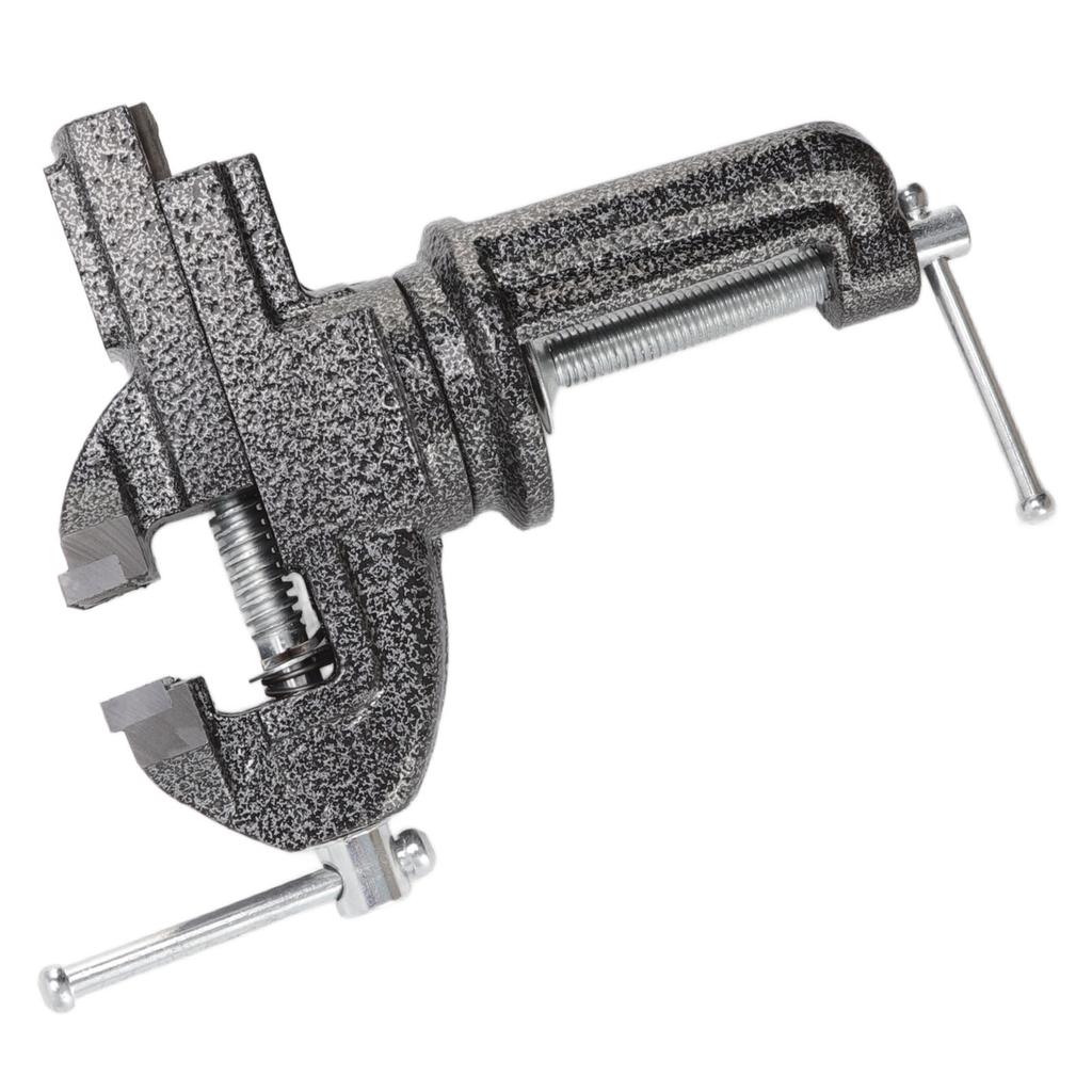 Bench Vise 360 Degree Rotating Cast Steel Small Clamp On Table Vise for Woodworking Jewelry Making