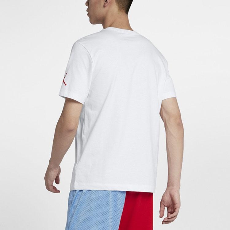 Jordan Basketball Print Casual Short Sleeve T-Shirt Men Tops White AT0553-100