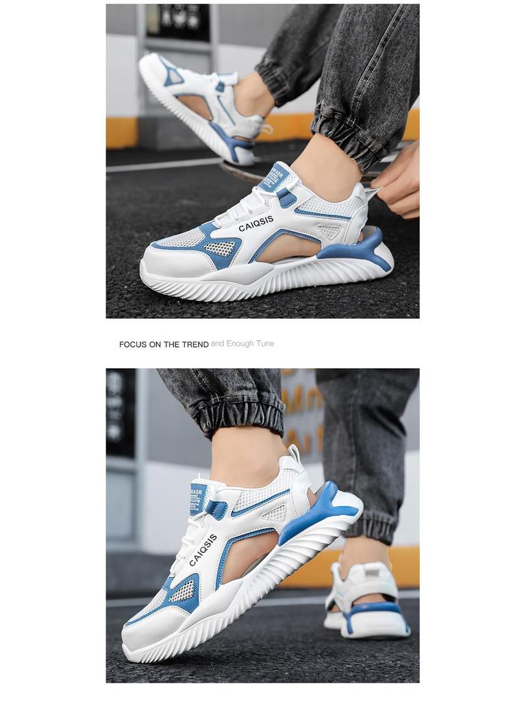 Frühlingsmodische Mesh-Freizeit-Laufschuhe - Atmungsaktiv, Hohlraumdesign, Schnür-Flats für Teenager