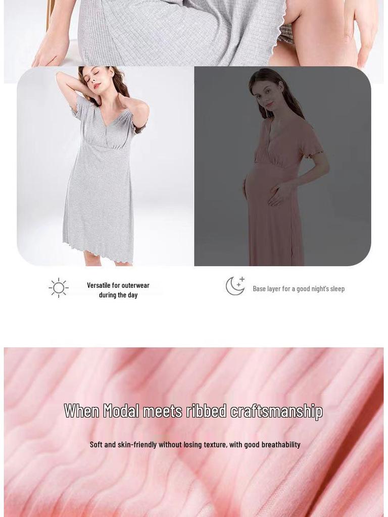 Maternity Nursing Dress - Summer/Autumn Fashion for Pregnant and Postpartum Women