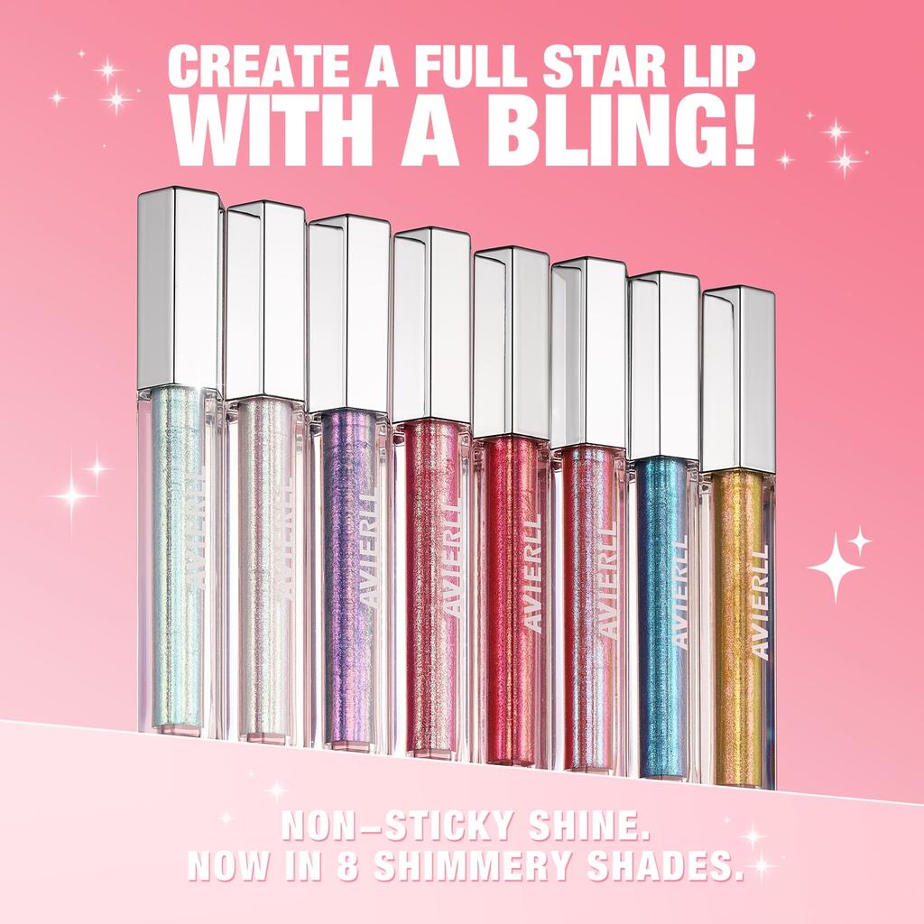8 Colors Shimmer Lip Gloss Set Moisturizing Plumping High Shine Lip Glaze Long Lasting Non Sticky Glossy Lip Makeup for Women