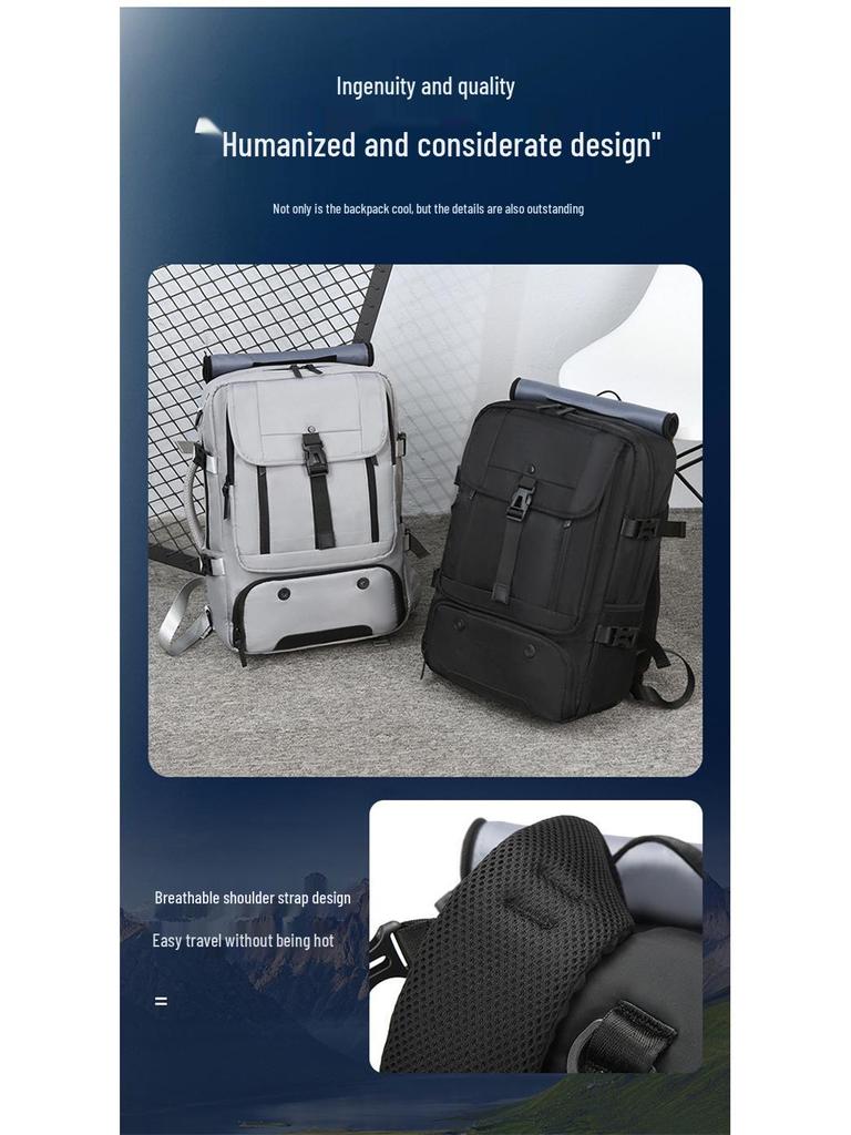 Men's Water-Resistant Business Travel Laptop Backpack, Large Capacity, Multi-Functional, Perfect for Short Trips