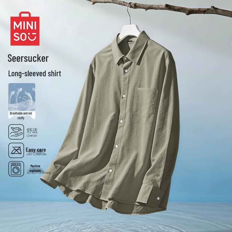 MINISO Men s American Retro Loose Fit Casual Shirt XL