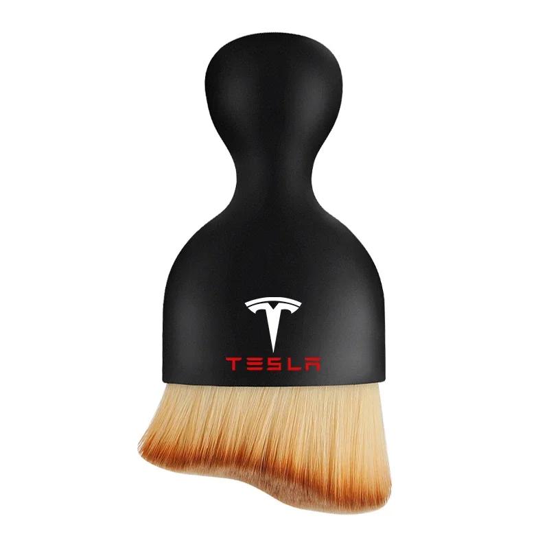 Car Sticker 2025 New Tesla Car Interior Cleaning Soft Brush Tool Dust Remover For Tesla Model 3 S X Y Roadster Bonina Coil Acces