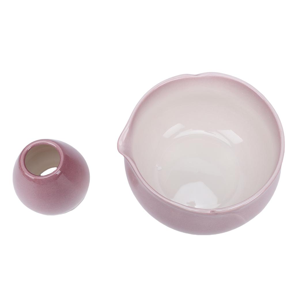 Matcha Bowl and Whisk Holder Ceramic Matcha Mixing Bowl with Spout for Traditional Japanese Tea Ceremony Gradient Purple