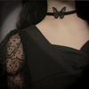 Black 3D Butterfly Lace Choker Necklace - Handmade Jewelry