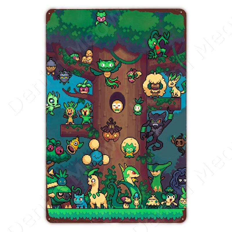 Klassieke Pixel Games Vintage Retro Metalen Tinnen Bord Oud Spellen Kunst Poster Ruimte Pixel Game Plaque voor Thuis Kamer Club Bar Muurdeco