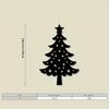 Rustic Black Metal Christmas Tree Wall Art 2D Flat Design Star Cutout Vintage Iron Outdoor Decor Yard Porch Holiday Gift