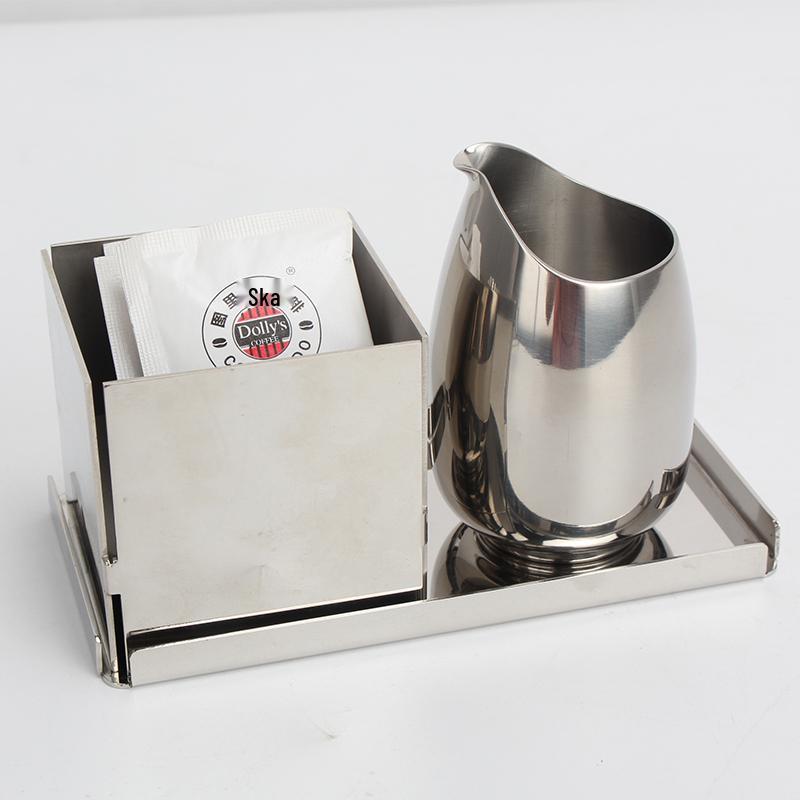 Stainless Steel Sugar Bowl and Milk Cup Set for Restaurant and Hotel Use
