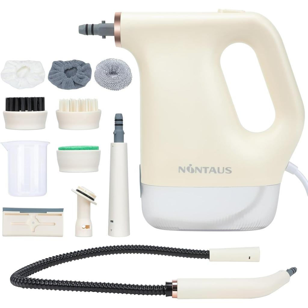 1200W Handdampfreiniger Tragbare Dampfreiniger mit 450ml Wassertank Handheld Dampfreiniger zur Fleckenentfernung auf mehreren Oberflächen, 8 Zubehörteile
