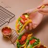 Taco-Halter-Set aus Edelstahl, Taco-Schalenhalter-Ständer mit 2 Soßenbechern, Taco-Ständer für 3 Tortillas, Küchenhelfer