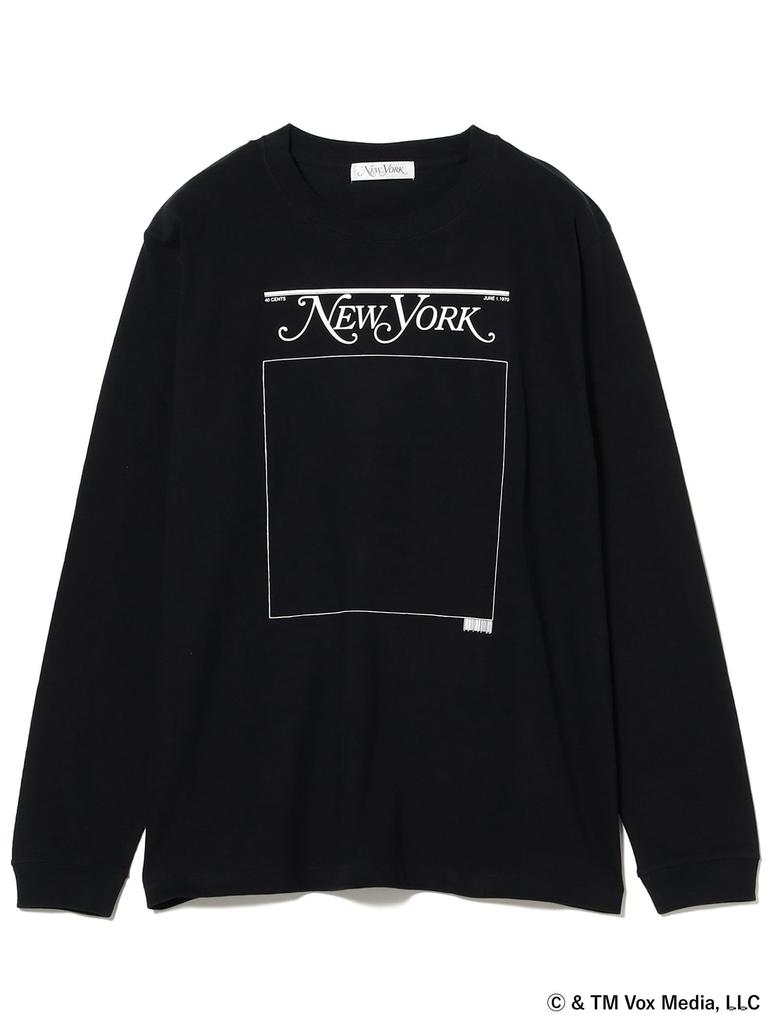 B:MING LIFE STORE by BEAMS Printed T-Shirt (Long Sleeve) [Special Order] New York Magazine Long Sleeve Print T-Shirt, Men's, Black, Size XL