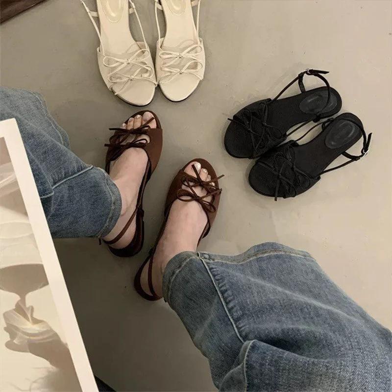 Fashion Flats Women Sandals Summer Fashion Shoes Dress Cozy Casual Slippers Walking Woman Shoes 2025 New Designer Beach Chaussures Femme