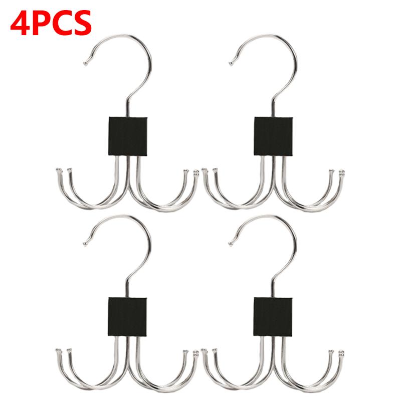 360° Rotating Tie Rack Storage Hanger Hook Multi-Claw Bag 6 Claws Hook Holder for Scarves Belt Ties Household Closet Accessories