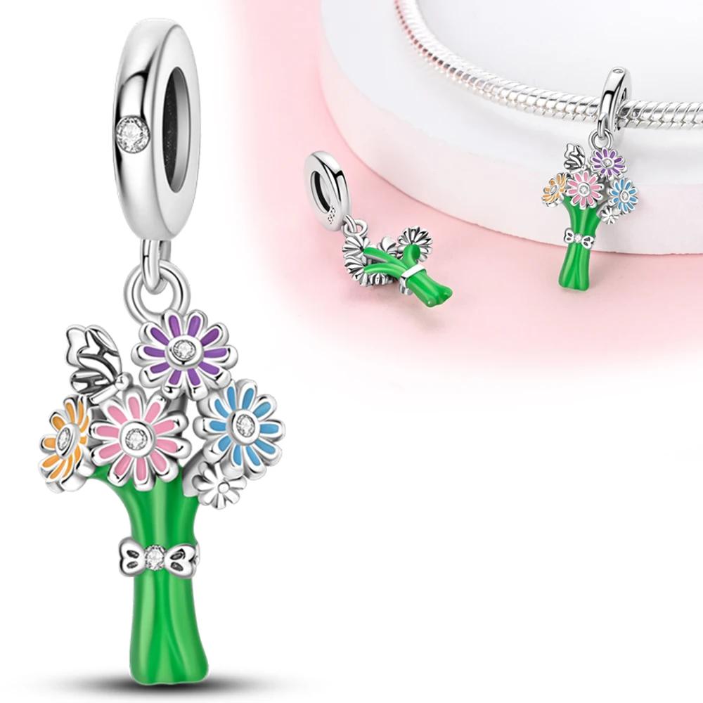 Copper Colorful Butterfly Tassel Charm Pendant Beads Fit Copper Original Bracelet For Women Jewelry Making