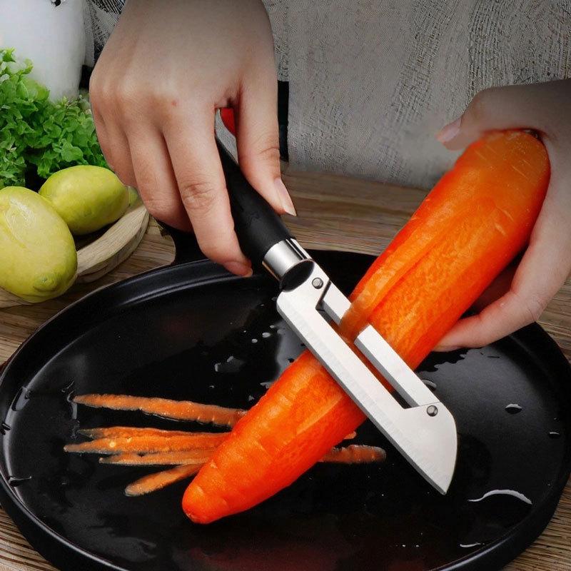 In-Stock Multifunctional 2-in-1 Kitchen Peeler: Stainless Steel Fruit & Vegetable Grater and Scraper
