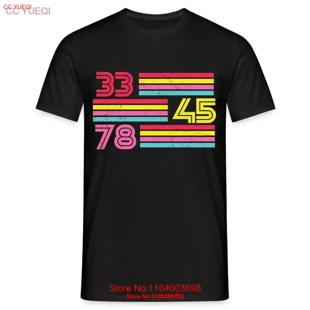 Records Fan Vinyl 33 45 78 Vintage Retro Style T Shirt Soft Versatile Comfortable Casual Stretched Graphic Vintage