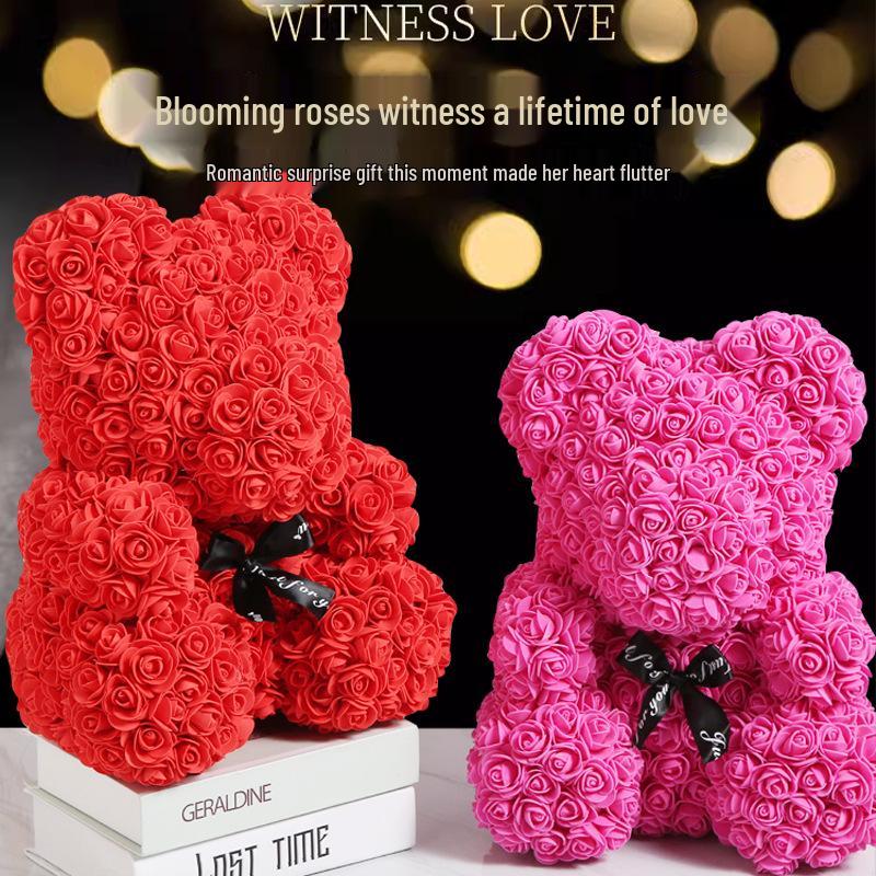 High-Grade Rose Foam Bear Gift - Perfect for Valentine's Day, Anniversaries, and Birthdays