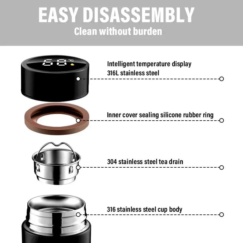 X4 X5 X6 2025 For BMW MINI Car For BMW Car Smart Thermos Bottle With Temperature Display Coffee Cup For BMW Mini Cooper R56 R50