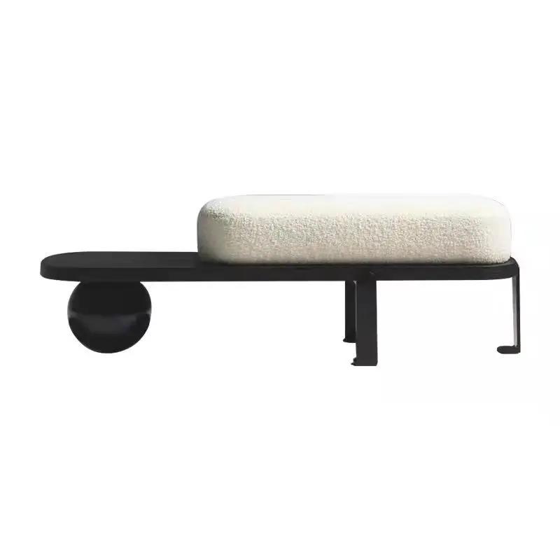 Nordic White Minimalist Bench - Shoe Changing Footstool for Living Rooms