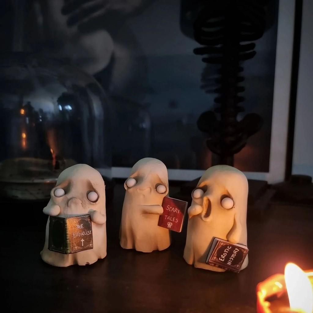 Resin Halloween Whimsical Ghost Display Figurine Perfect For Home Atmosphere And Gifts Festive