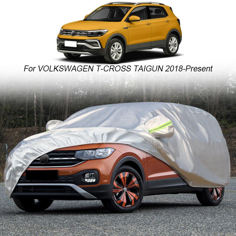 Auto Abdeckung Regen Frost Schnee Staub Wasserdicht Für Volkswagen Atlas Teramont T-CROSS TAIGUN T-ROC TAIGO NIVUS THARU TIGUAN TOUAREG CR