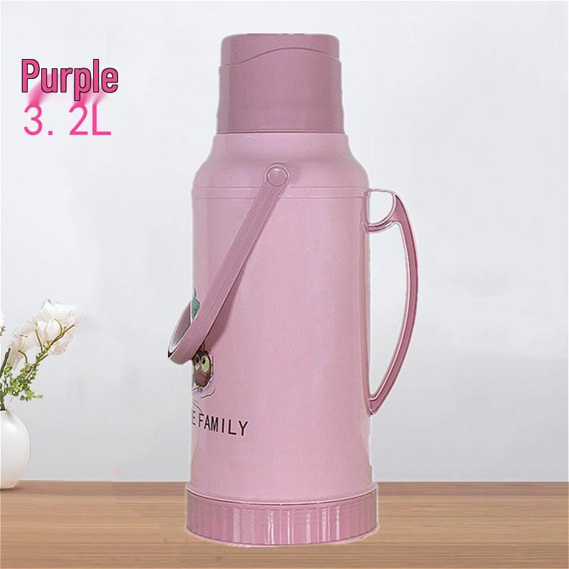 Large Leather-Covered Thermos Flask for Home or Dorm Use - Keeps Tea Warm, Plastic Exterior, Ideal for Students