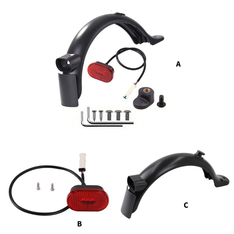 Waterproof Scooter Rear Tire Wheel Mudguard Widened Mud Guard Tail Light for Electric Scooter Parts Easy to Install