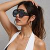 Fashionable Oversized Frame Sunglasses Circular Double Beam Glasses Gradient Lenses Women'S Glasses Sunglasses For Women