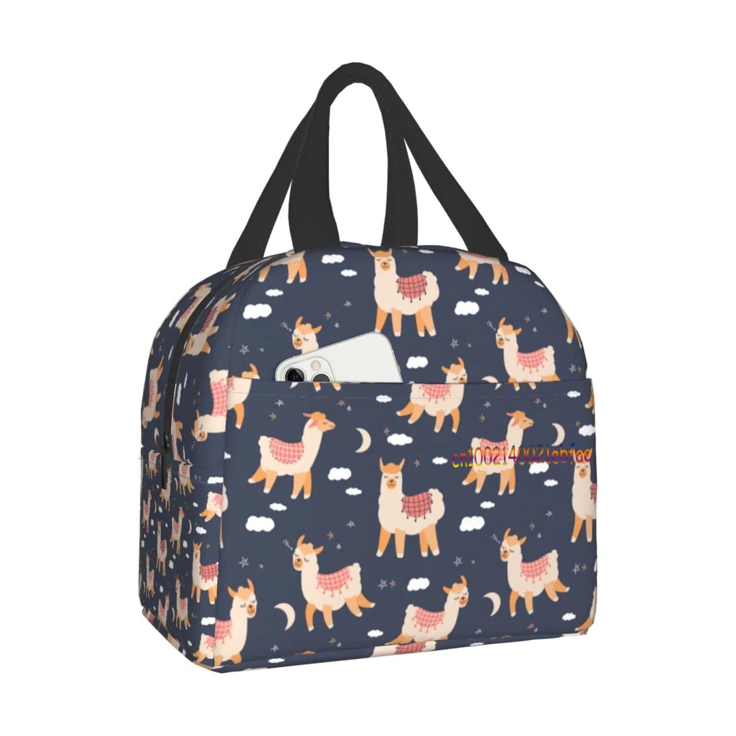 

Милая кавайная сумка для обеда из альпаки для женщин и детей, сумка-холодильник, термосумка, портативная коробка для обеда, пакет со льдом, сумки для пикника и еды 22x20x13CM