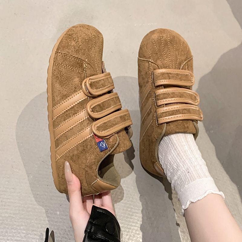 Autumn Velcro retro German training shoes women's height increase breathable non-slip wear-resistant casual versatile sports shoes