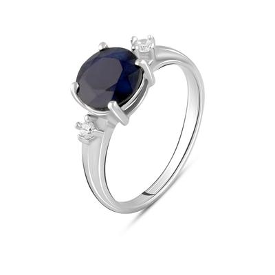Anillo de plata con zafiro natural 2.442ct (2098423) 2,96 gramos. 925 muestras